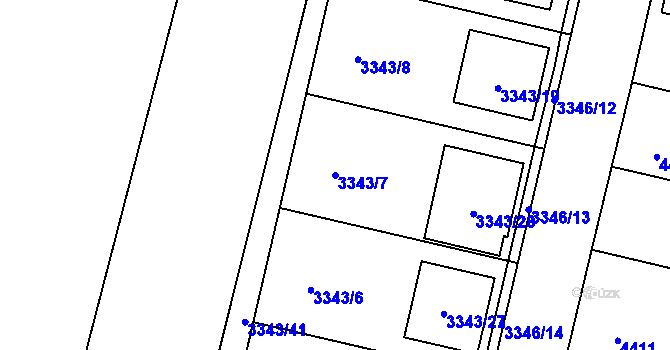 Parcela st. 3343/7 v KÚ Kravaře ve Slezsku, Katastrální mapa