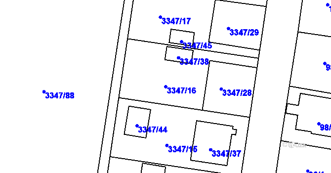 Parcela st. 3347/16 v KÚ Kravaře ve Slezsku, Katastrální mapa