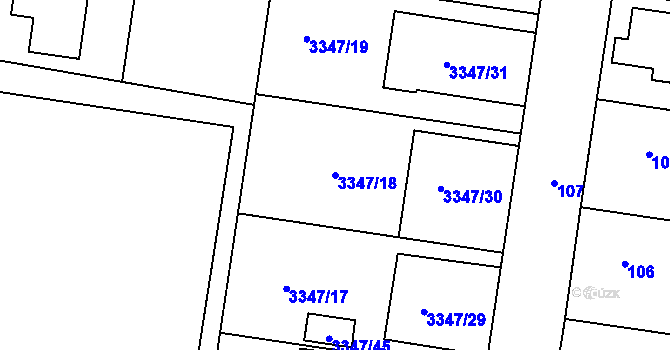 Parcela st. 3347/18 v KÚ Kravaře ve Slezsku, Katastrální mapa