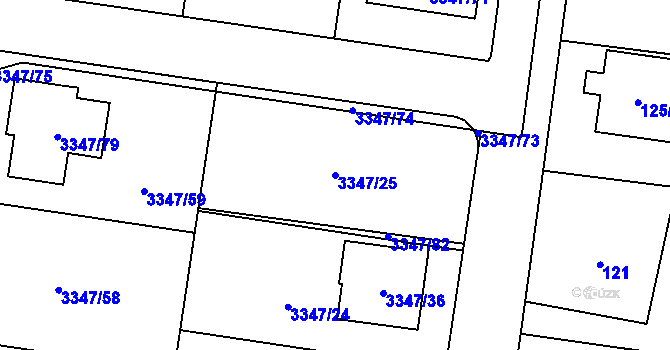 Parcela st. 3347/25 v KÚ Kravaře ve Slezsku, Katastrální mapa