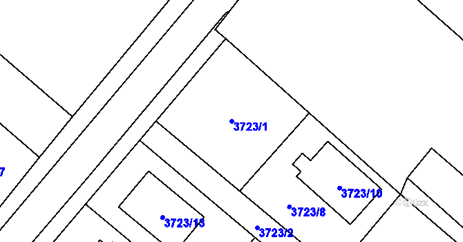 Parcela st. 3723/1 v KÚ Kravaře ve Slezsku, Katastrální mapa
