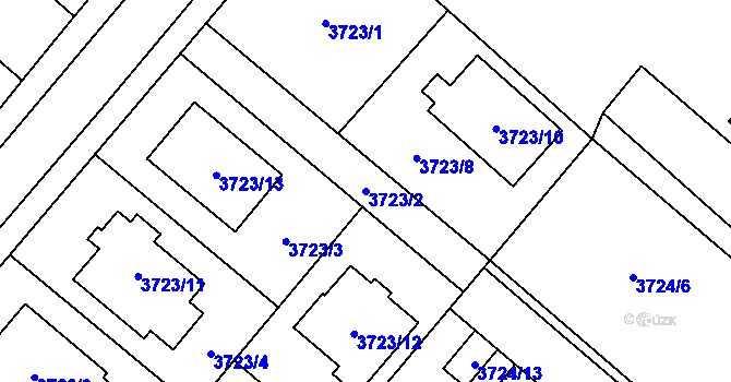 Parcela st. 3723/2 v KÚ Kravaře ve Slezsku, Katastrální mapa
