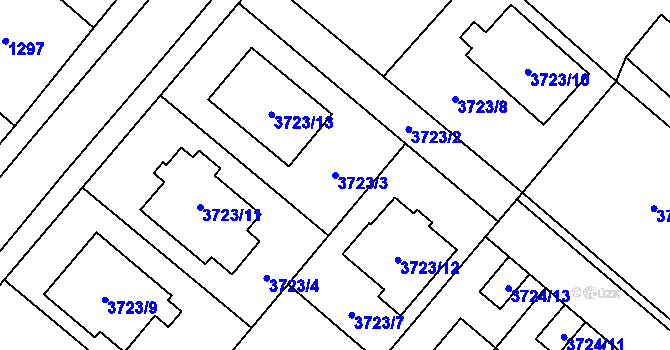 Parcela st. 3723/3 v KÚ Kravaře ve Slezsku, Katastrální mapa