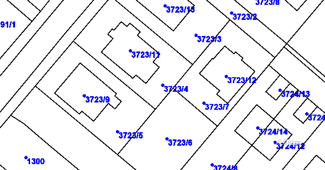 Parcela st. 3723/4 v KÚ Kravaře ve Slezsku, Katastrální mapa