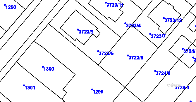 Parcela st. 3723/5 v KÚ Kravaře ve Slezsku, Katastrální mapa