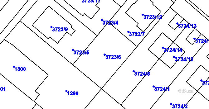 Parcela st. 3723/6 v KÚ Kravaře ve Slezsku, Katastrální mapa