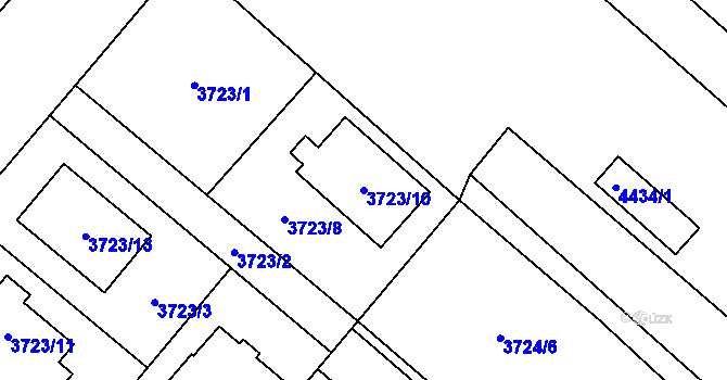 Parcela st. 3723/10 v KÚ Kravaře ve Slezsku, Katastrální mapa