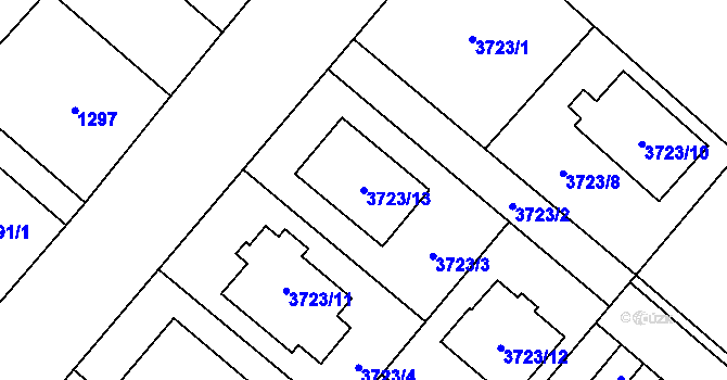 Parcela st. 3723/13 v KÚ Kravaře ve Slezsku, Katastrální mapa