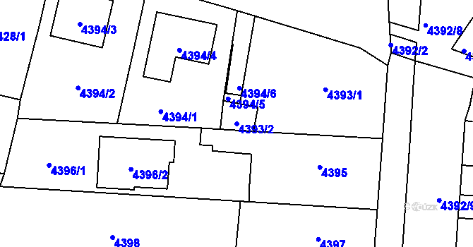 Parcela st. 4393/2 v KÚ Kravaře ve Slezsku, Katastrální mapa