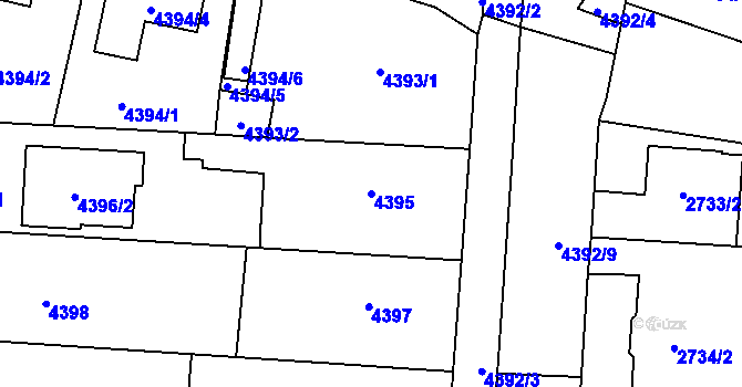 Parcela st. 4395 v KÚ Kravaře ve Slezsku, Katastrální mapa