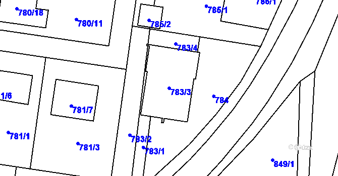 Parcela st. 783/3 v KÚ Kravaře ve Slezsku, Katastrální mapa