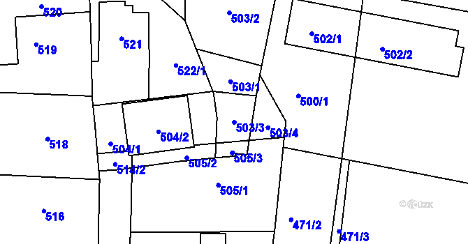 Parcela st. 503/3 v KÚ Kravaře ve Slezsku, Katastrální mapa