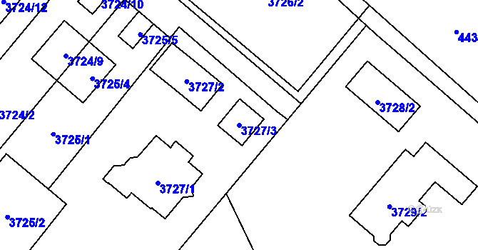 Parcela st. 3727/3 v KÚ Kravaře ve Slezsku, Katastrální mapa