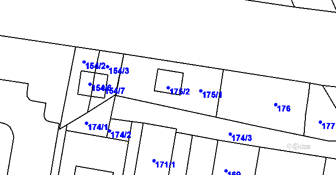 Parcela st. 175/2 v KÚ Kravaře ve Slezsku, Katastrální mapa
