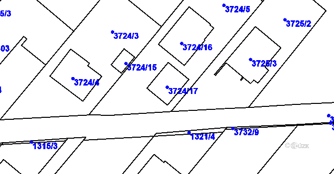 Parcela st. 3724/17 v KÚ Kravaře ve Slezsku, Katastrální mapa