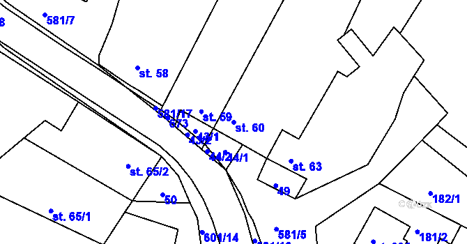 Parcela st. 60 v KÚ Kravsko, Katastrální mapa