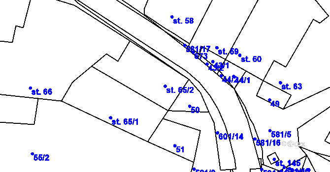 Parcela st. 65/2 v KÚ Kravsko, Katastrální mapa