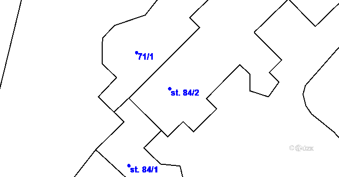 Parcela st. 84/2 v KÚ Kravsko, Katastrální mapa