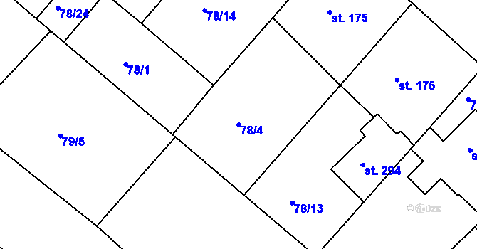 Parcela st. 78/4 v KÚ Kravsko, Katastrální mapa