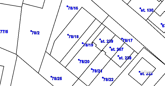 Parcela st. 78/19 v KÚ Kravsko, Katastrální mapa