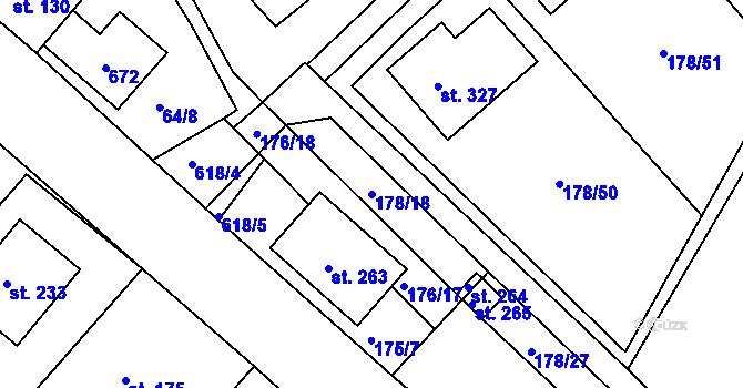 Parcela st. 178/18 v KÚ Kravsko, Katastrální mapa