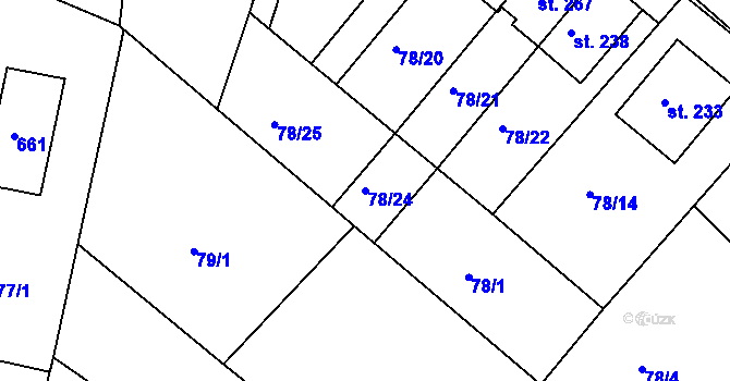 Parcela st. 78/24 v KÚ Kravsko, Katastrální mapa