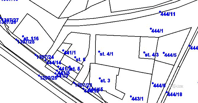 Parcela st. 4/1 v KÚ Plenkovice, Katastrální mapa
