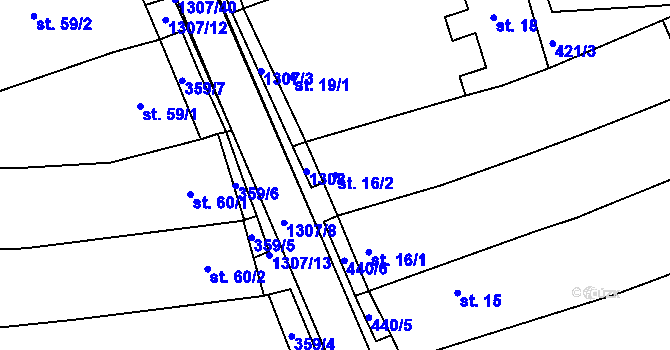 Parcela st. 16/2 v KÚ Plenkovice, Katastrální mapa