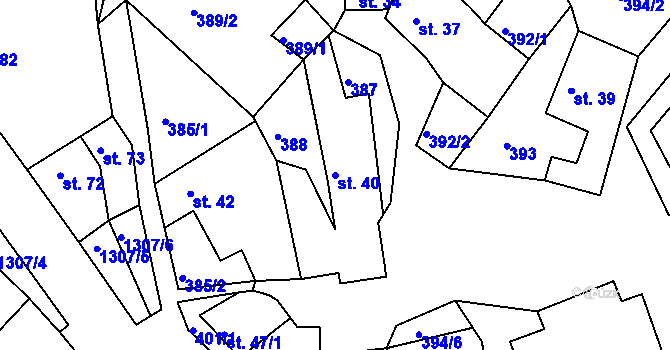 Parcela st. 40 v KÚ Plenkovice, Katastrální mapa