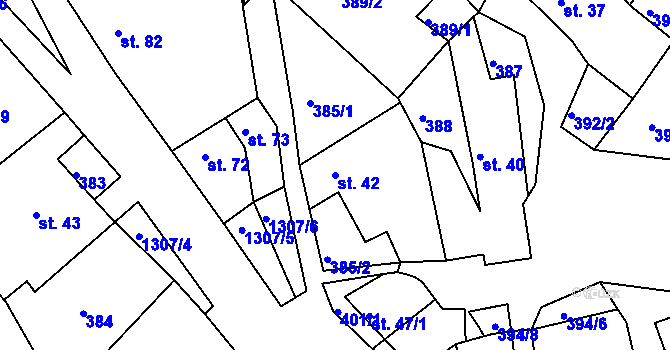 Parcela st. 42 v KÚ Plenkovice, Katastrální mapa