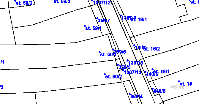 Parcela st. 60/1 v KÚ Plenkovice, Katastrální mapa