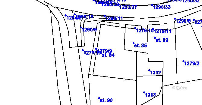 Parcela st. 84 v KÚ Plenkovice, Katastrální mapa