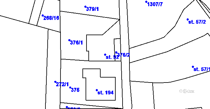 Parcela st. 92 v KÚ Plenkovice, Katastrální mapa