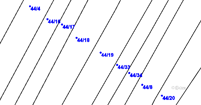 Parcela st. 44/19 v KÚ Plenkovice, Katastrální mapa