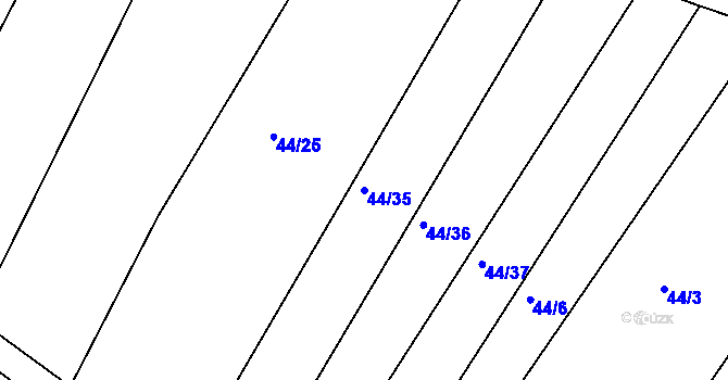 Parcela st. 44/35 v KÚ Plenkovice, Katastrální mapa