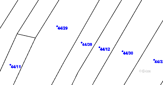 Parcela st. 44/39 v KÚ Plenkovice, Katastrální mapa