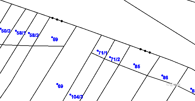 Parcela st. 71/1 v KÚ Plenkovice, Katastrální mapa