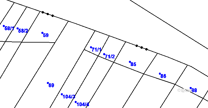 Parcela st. 71/2 v KÚ Plenkovice, Katastrální mapa