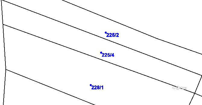 Parcela st. 225/4 v KÚ Plenkovice, Katastrální mapa