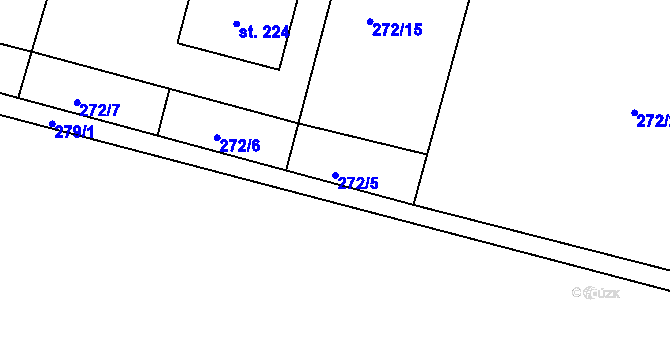 Parcela st. 272/5 v KÚ Plenkovice, Katastrální mapa