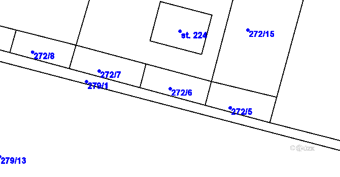 Parcela st. 272/6 v KÚ Plenkovice, Katastrální mapa