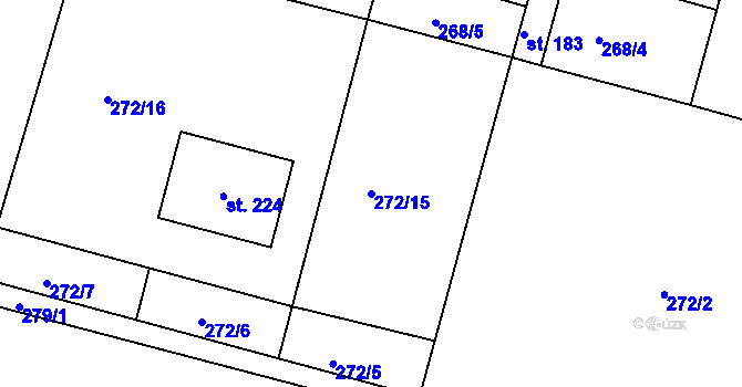 Parcela st. 272/15 v KÚ Plenkovice, Katastrální mapa