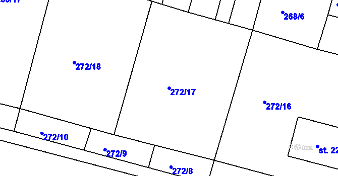 Parcela st. 272/17 v KÚ Plenkovice, Katastrální mapa