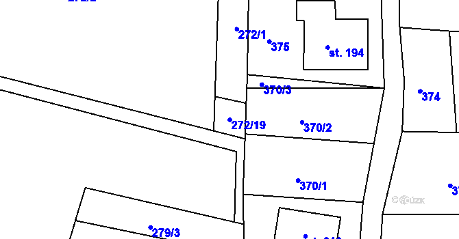 Parcela st. 272/19 v KÚ Plenkovice, Katastrální mapa