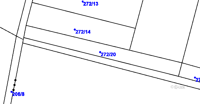 Parcela st. 272/20 v KÚ Plenkovice, Katastrální mapa