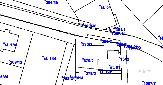 Parcela st. 380/1 v KÚ Plenkovice, Katastrální mapa