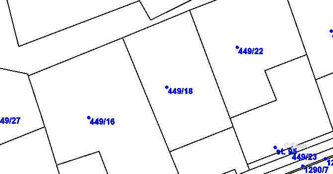 Parcela st. 449/18 v KÚ Plenkovice, Katastrální mapa