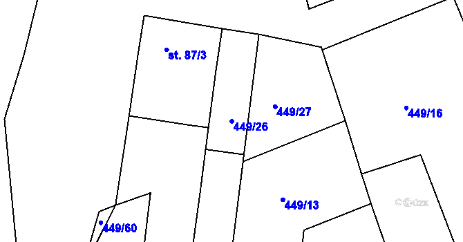Parcela st. 449/26 v KÚ Plenkovice, Katastrální mapa