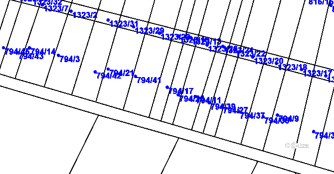 Parcela st. 794/17 v KÚ Plenkovice, Katastrální mapa