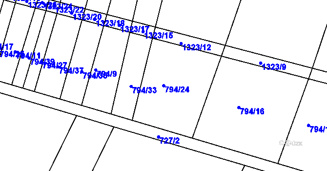 Parcela st. 794/24 v KÚ Plenkovice, Katastrální mapa